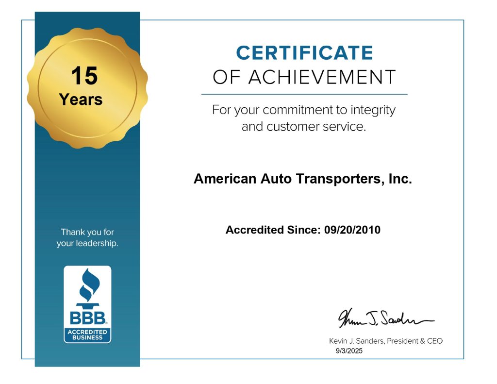 Achievement Club Certificate 15 Years